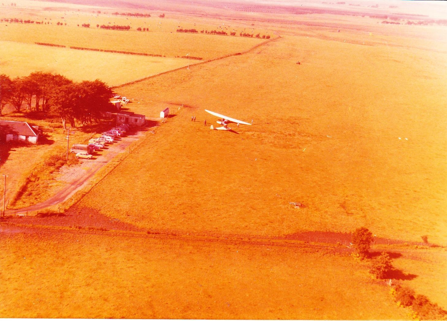 Aerial view,looking south west, of Strathaven Airfield in 1979